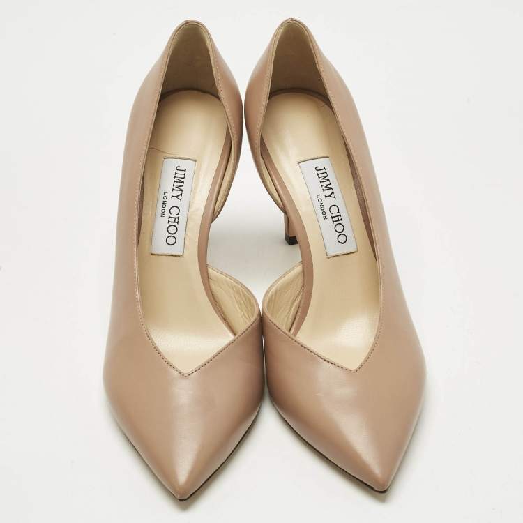 Pre Owned Jimmy Choo Beige Leather Sophia D'orsay Pumps