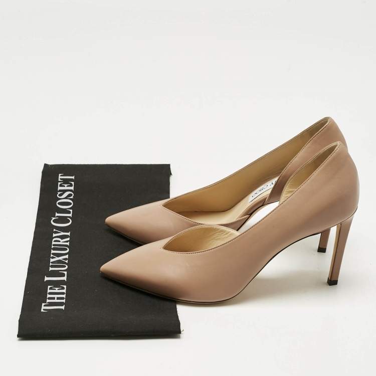 Pre Owned Jimmy Choo Beige Leather Sophia D'orsay Pumps