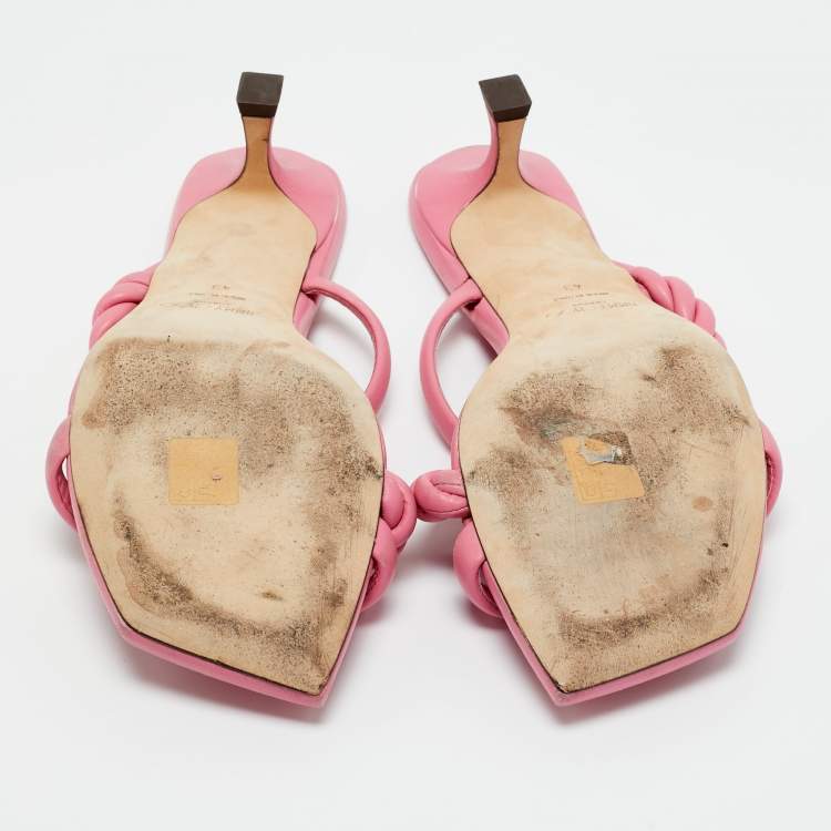 Pre Owned Jimmy Choo Pink Leather Diosa Slide Sandals Size 43