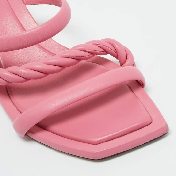 Pre Owned Jimmy Choo Pink Leather Diosa Slide Sandals Size 43