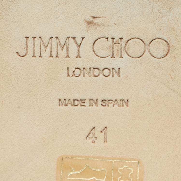 Pre Owned Jimmy Choo Brown Leather Crisscross Flat Slides Size 41