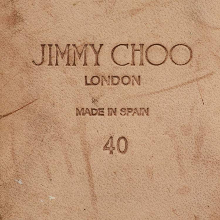 Pre Owned Jimmy Choo Beige Leather Aadra Ankle Strap Flat Sandals Size 40