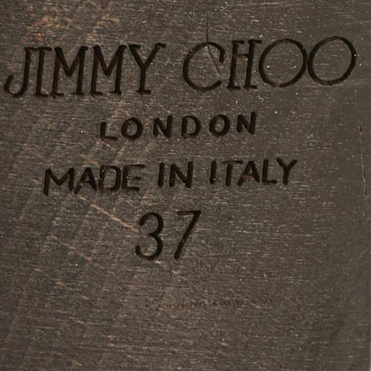 Pre Owned Jimmy Choo Beige Python Embossed Leather Unity Strappy Wooden Sandals Size 37