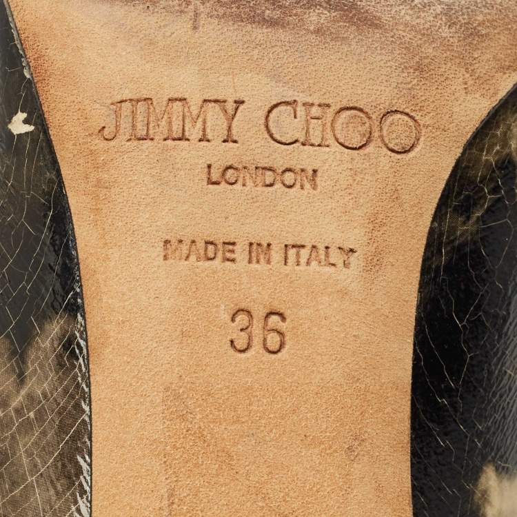 Pre Owned Jimmy Choo Black/Cream Leather Love Pointed Toe Pumps Size 36