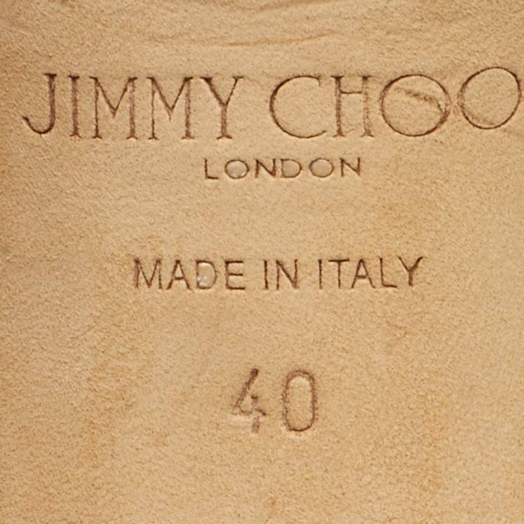 Pre Owned Jimmy Choo Metallic Blue Glitter and Leather Ankle Strap Sandals Size 40