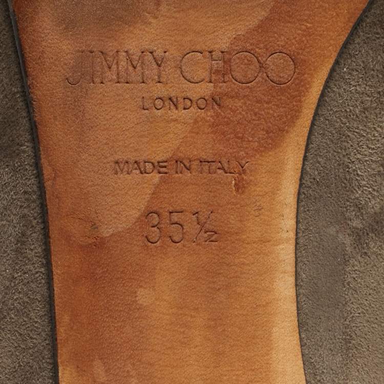 Pre Owned Jimmy Choo Beige Suede Romy Point Toe Pumps Size 35.5