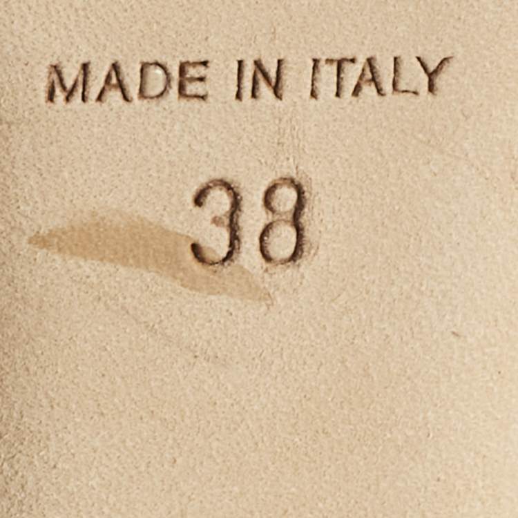 Pre Owned Jimmy Choo Beige Patent Leather Lance Ankle Strap Sandals Size 38