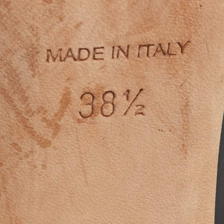 Pre Owned Jimmy Choo Black Leather and Patent Leather Tyler Pumps Size 38.5