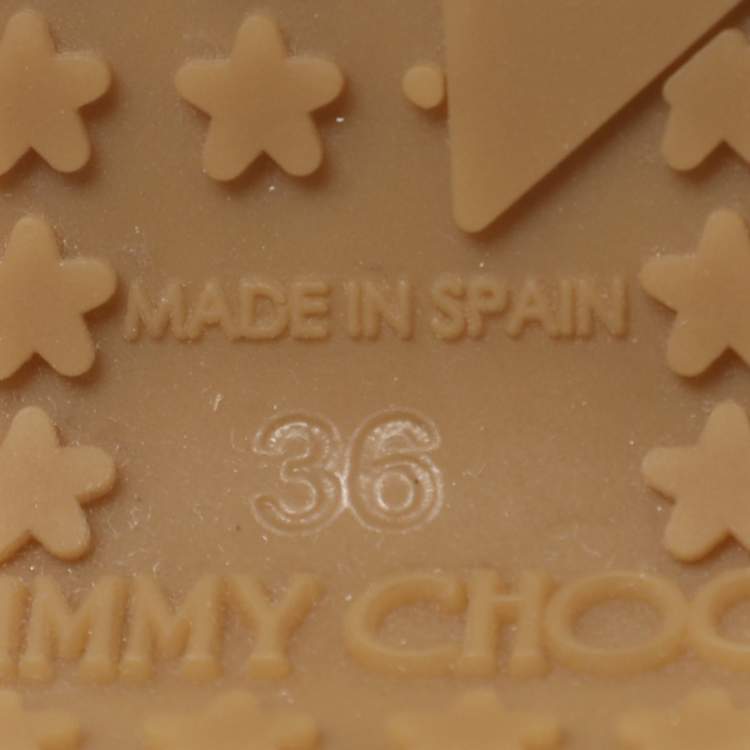 Pre Owned Jimmy Choo Gold Woven Raffia Panna Wedge Sandals Size 36