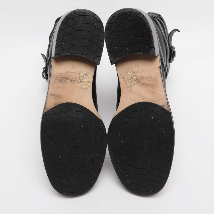 Pre Owned Jimmy Choo Black Leather Dalston Mid Calf Boots Size 41