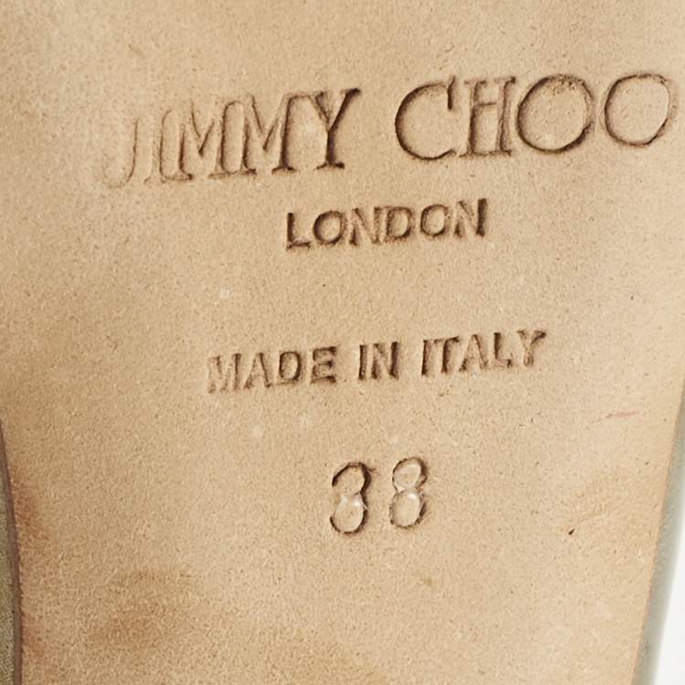 Pre Owned Jimmy Choo Gold Leather Nova Peep Toe Slingback Pumps Size 38