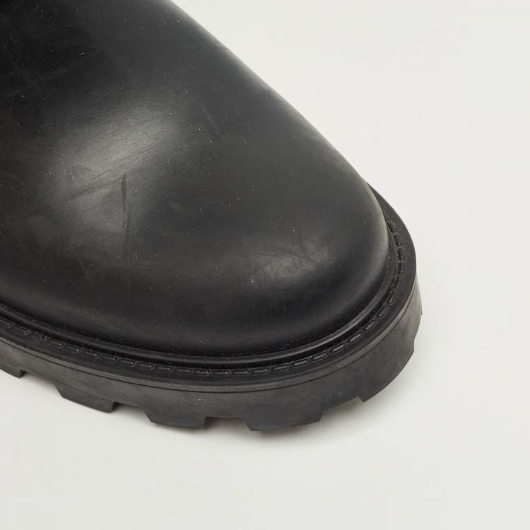 Pre Owned Jimmy Choo Black Rubber Yael Ankle Length Boots Size 39