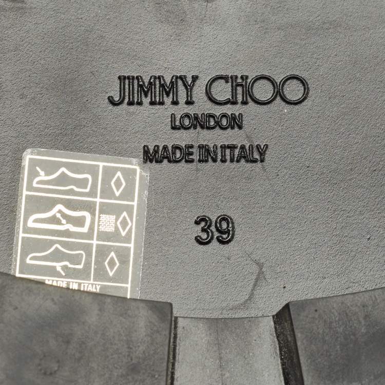 Pre Owned Jimmy Choo Black Rubber Yael Ankle Length Boots Size 39