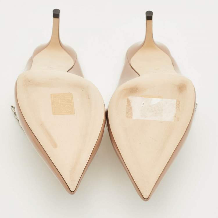 Pre Owned Jimmy Choo Dusty Pink Patent Leather Bing Mules Size 36