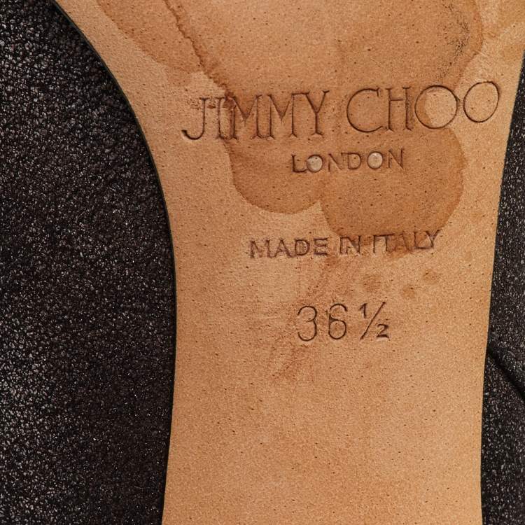 Pre Owned Jimmy Choo Metallic Suede Knee Length Boots Size 36.5