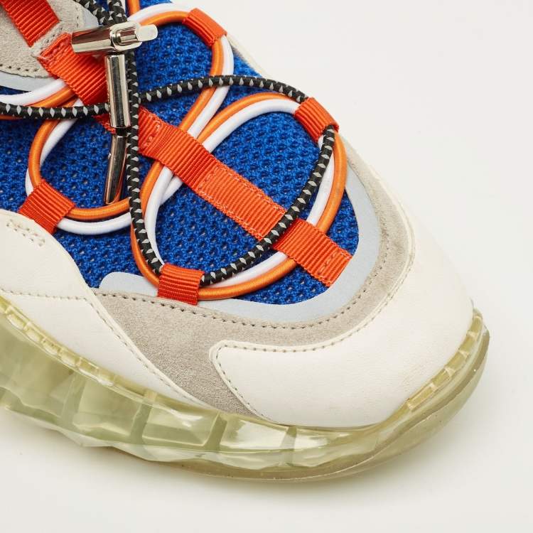 Pre Owned Jimmy Choo Multicolor Leather And Mesh Diamond Trail Sneakers Size 36.5 