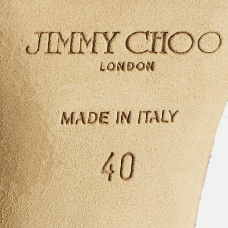 Pre Owned Jimmy Choo Purple Suede Accents Ankle Strap Sandals Size 40