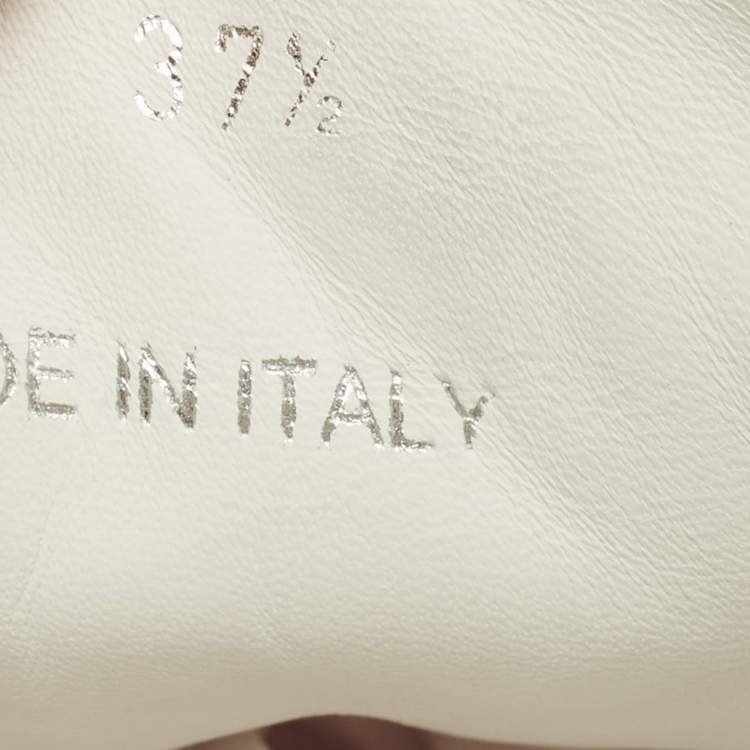 Pre Owned Jimmy Choo White Neoprene and Leather Raine Lace Up Sneakers Size 37.5