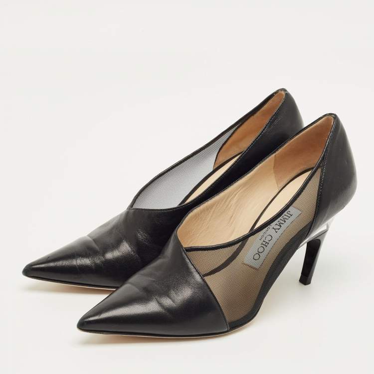 Pre Owned Jimmy Choo Black Patent Leather Pointed Toe Pumps Size 36