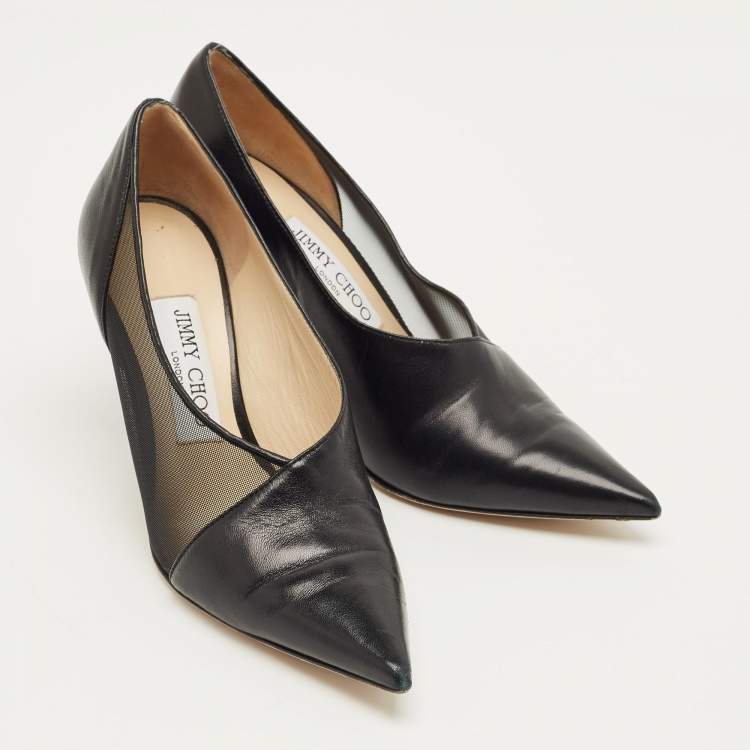 Pre Owned Jimmy Choo Black Patent Leather Pointed Toe Pumps Size 36