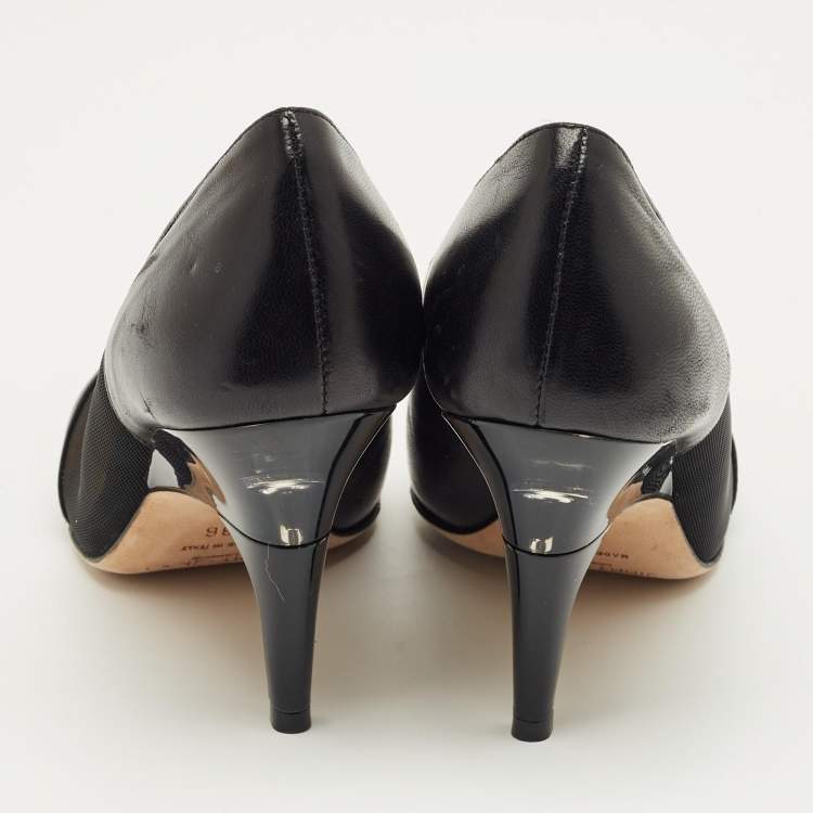 Pre Owned Jimmy Choo Black Patent Leather Pointed Toe Pumps Size 36