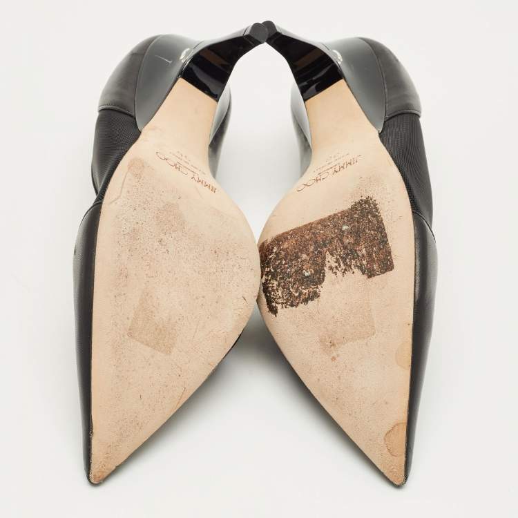 Pre Owned Jimmy Choo Black Patent Leather Pointed Toe Pumps Size 36