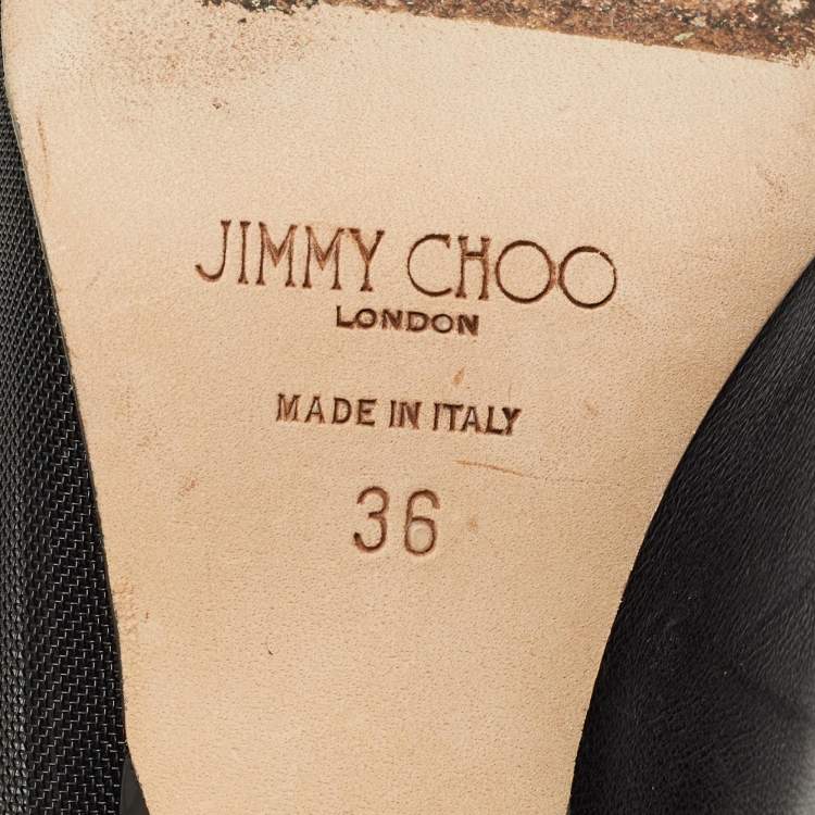 Pre Owned Jimmy Choo Black Patent Leather Pointed Toe Pumps Size 36