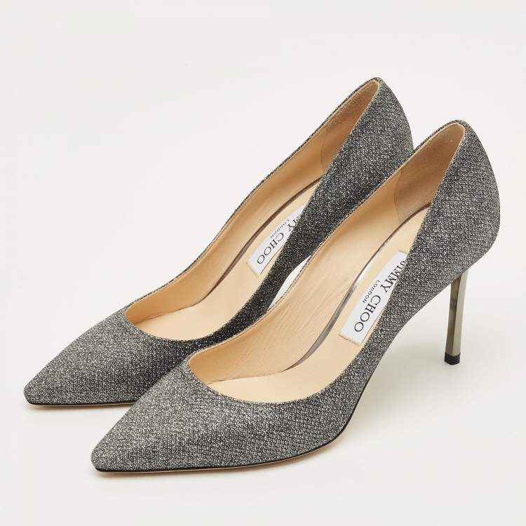 Pre Owned Jimmy Choo Romy Size 39 Metallic Glitter Pumps