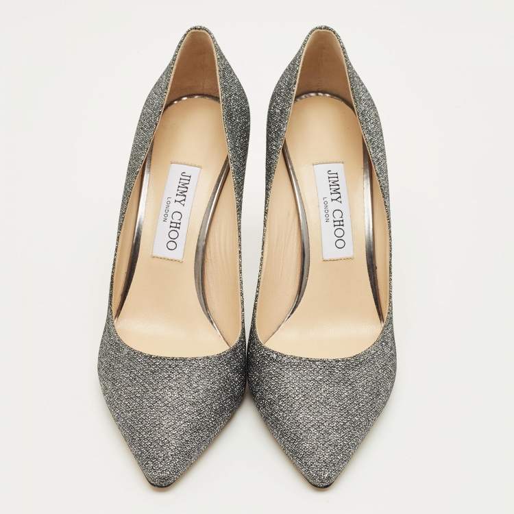 Pre Owned Jimmy Choo Romy Size 39 Metallic Glitter Pumps