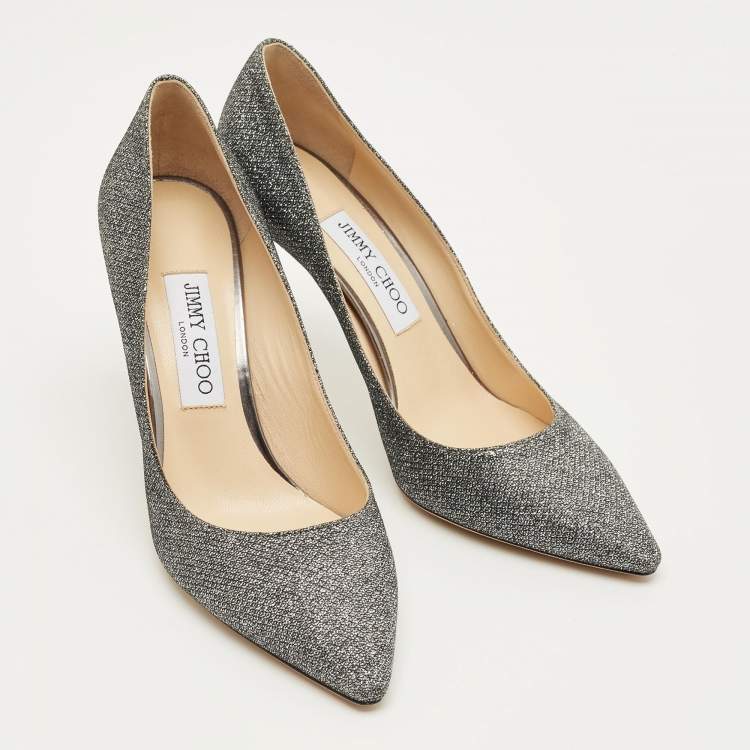 Pre Owned Jimmy Choo Romy Size 39 Metallic Glitter Pumps