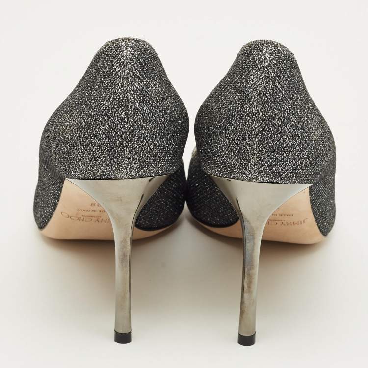Pre Owned Jimmy Choo Romy Size 39 Metallic Glitter Pumps