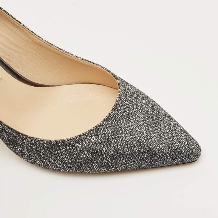 Pre Owned Jimmy Choo Romy Size 39 Metallic Glitter Pumps