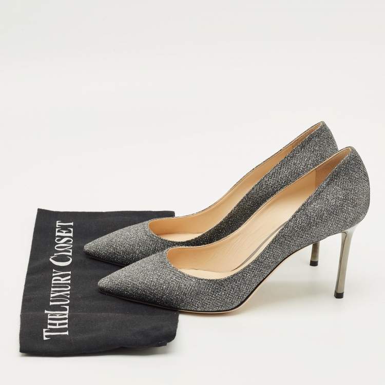 Pre Owned Jimmy Choo Romy Size 39 Metallic Glitter Pumps