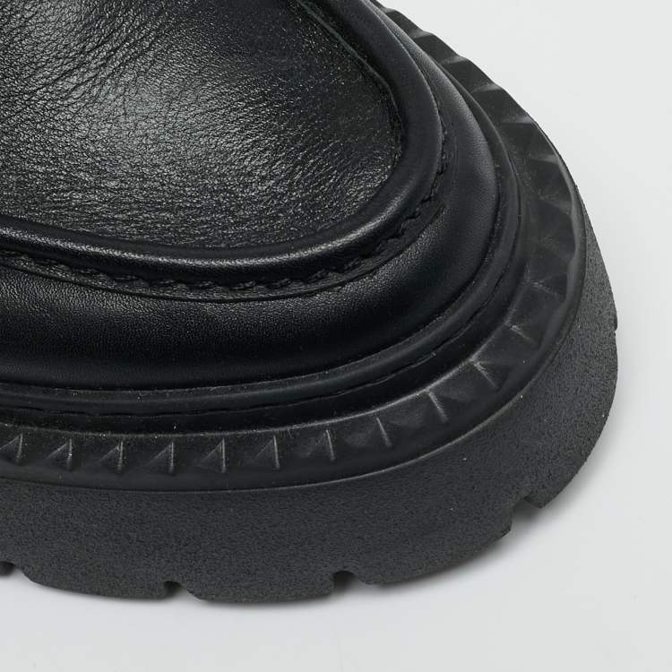 Pre Owned Jimmy Choo Bryer Size 40 Black Leather Platform Loafers