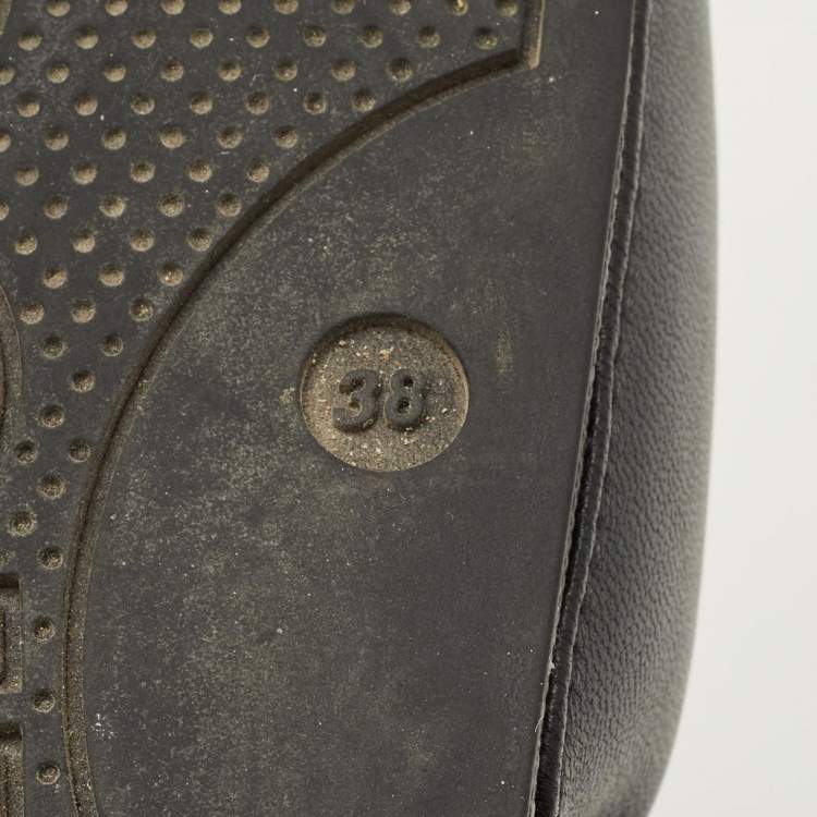 Pre Owned Jimmy Choo Fitz Size 38 Black Leather Flat Slide