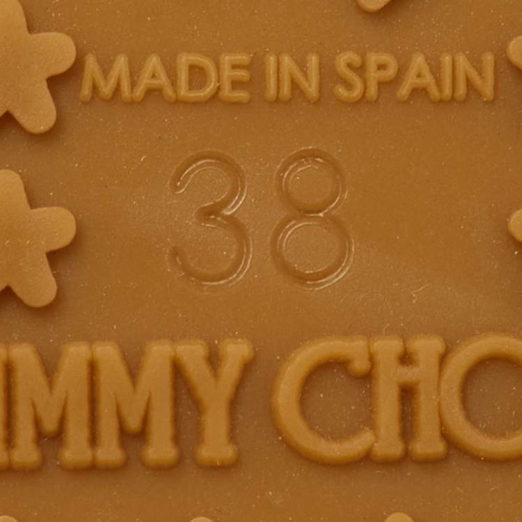 Pre Owned Jimmy Choo Prima Size 38 Beige Python Embossed Leather Wedge Sandals