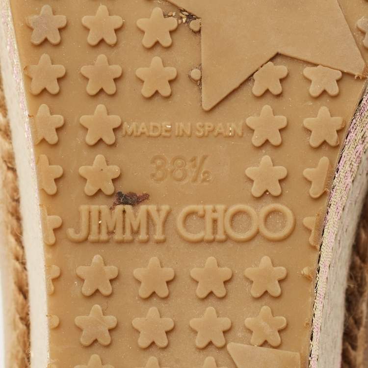 Pre Owned Jimmy Choo Size 38.5 Beige Suede Slingback Wedge Pumps