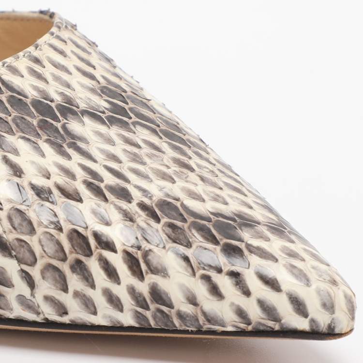 Pre Owned Jimmy Choo Lapris Size 39 Tricolor Python and Leather Pumps