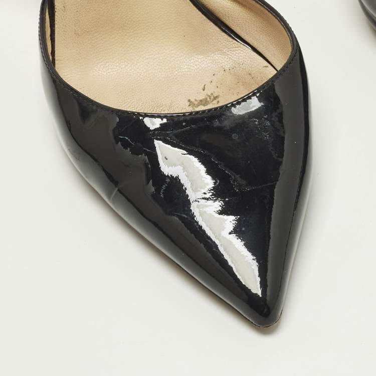 Pre Owned Jimmy Choo Tilly Size 36 Black Patent Leather Slingback Pumps