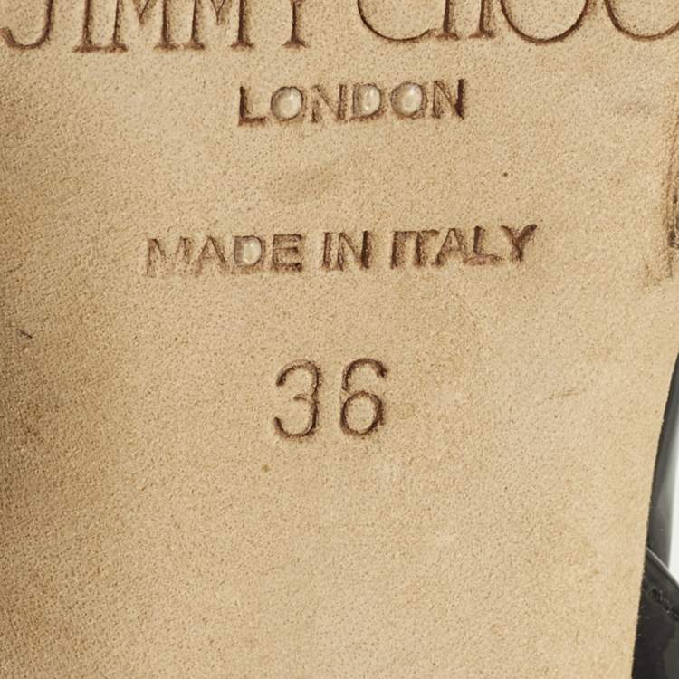 Pre Owned Jimmy Choo Tilly Size 36 Black Patent Leather Slingback Pumps