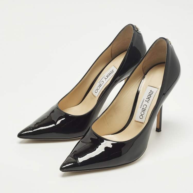 Pre Owned Jimmy Choo Love Size 37 Black Patent Leather Pumps