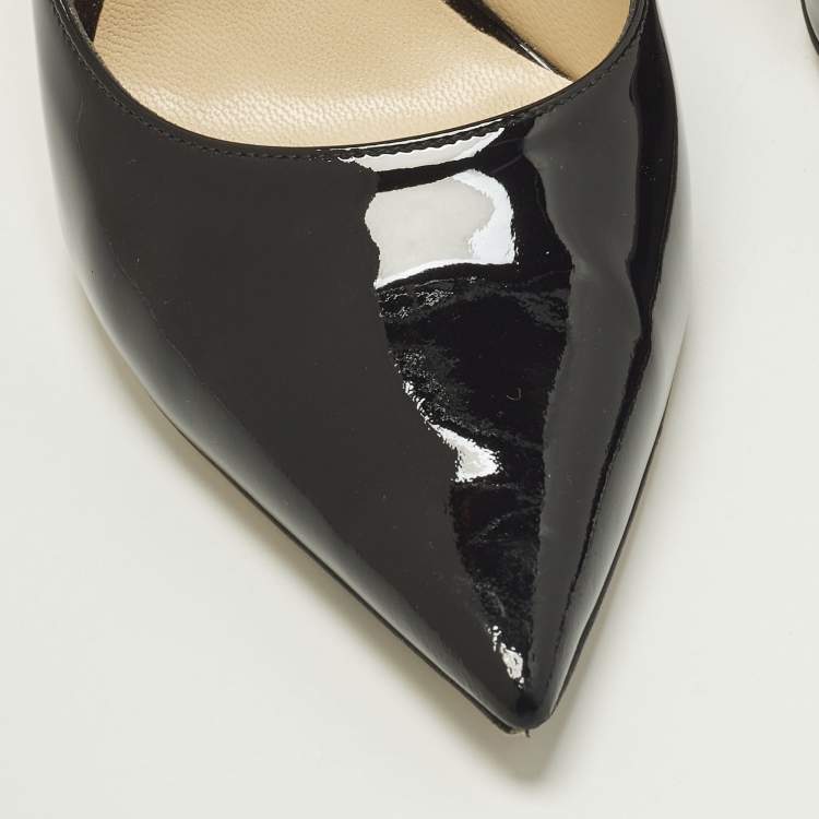 Pre Owned Jimmy Choo Love Size 37 Black Patent Leather Pumps