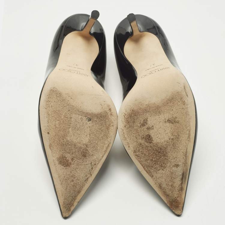 Pre Owned Jimmy Choo Love Size 37 Black Patent Leather Pumps