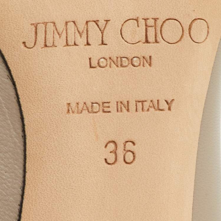 Pre Owned Jimmy Choo Romy Size 36 Light Grey Leather Pointed Toe Pumps