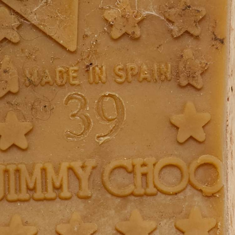 Pre Owned Jimmy Choo Panther Size 39 Red Patent Leather Cork Platform Ankle Strap Sandals