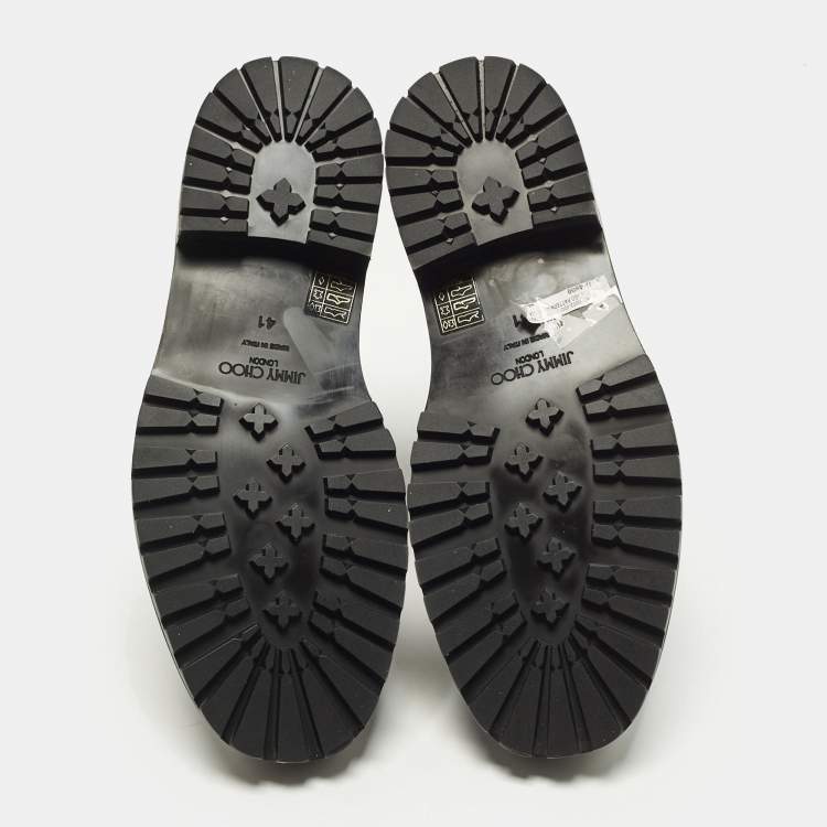 Pre Owned Jimmy Choo Cora Size 41 Black Leather Combat Boots