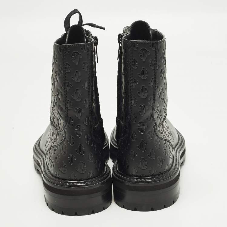 Pre Owned Jimmy Choo Cora Size 41 Black Leather Combat Boots