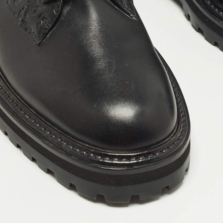 Pre Owned Jimmy Choo Cora Size 41 Black Leather Combat Boots