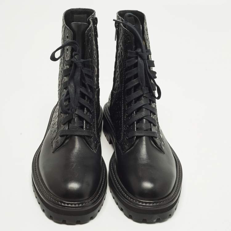 Pre Owned Jimmy Choo Cora Size 41 Black Leather Combat Boots