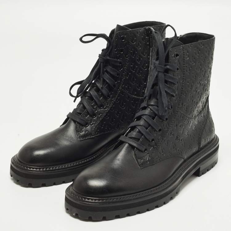 Pre Owned Jimmy Choo Cora Size 41 Black Leather Combat Boots